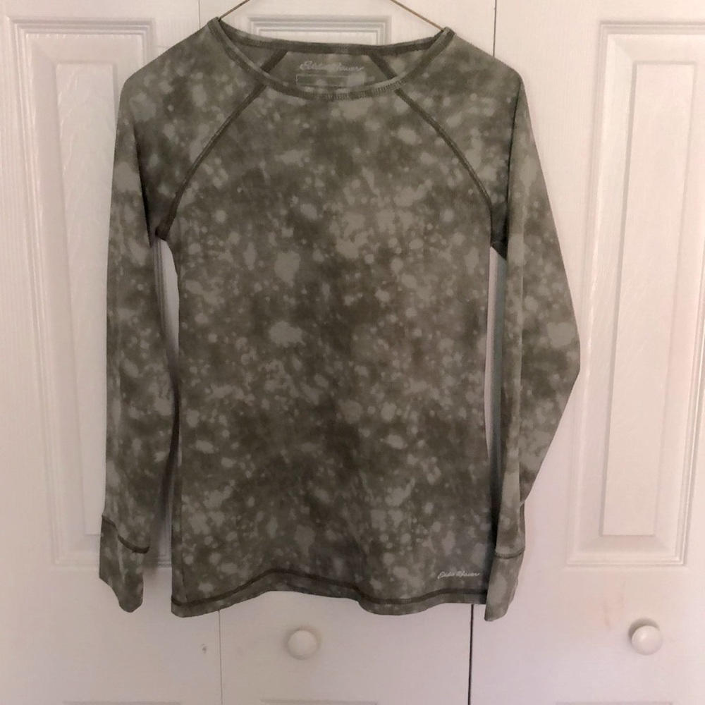 Thermal tye dye Eddie Bauer shirt. Green.